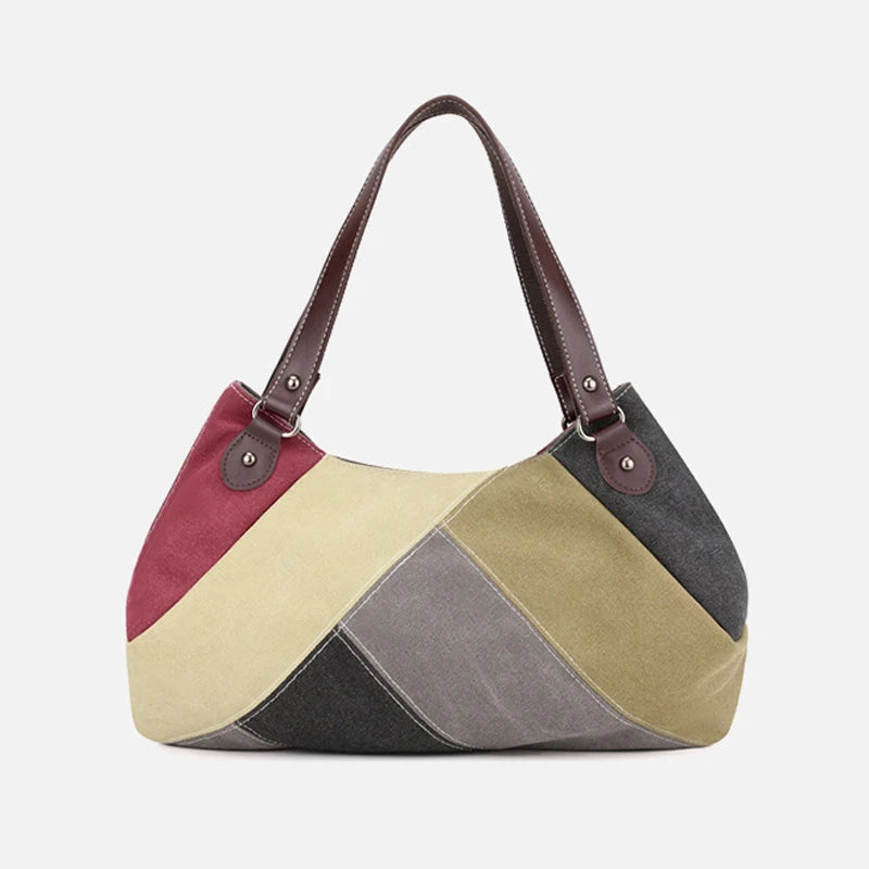 2026 New Canvas Women Handbag Top Handle Tote Bag Large Capacity Solid Color Shoulder Purse For Office Commute Daily Shopping Tr