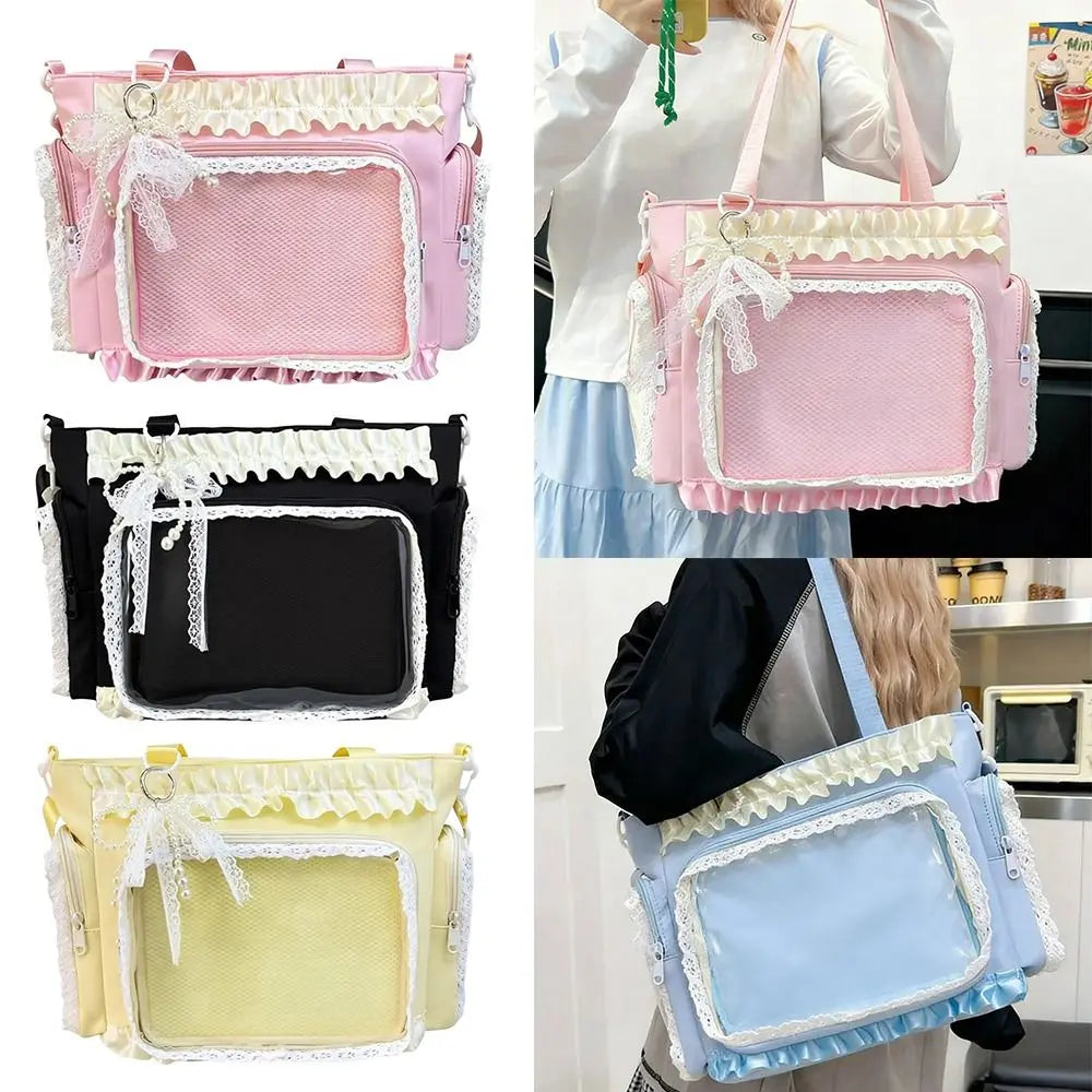 New Y2K Japanese Ita Bag Transparent Large Capacity Crossbody Bag Lolita Shoulder Bag Women
