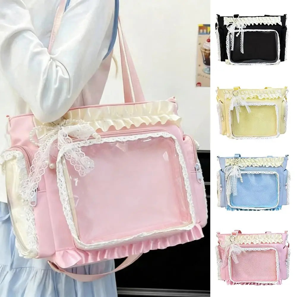 New Y2K Japanese Ita Bag Transparent Large Capacity Crossbody Bag Lolita Shoulder Bag Women