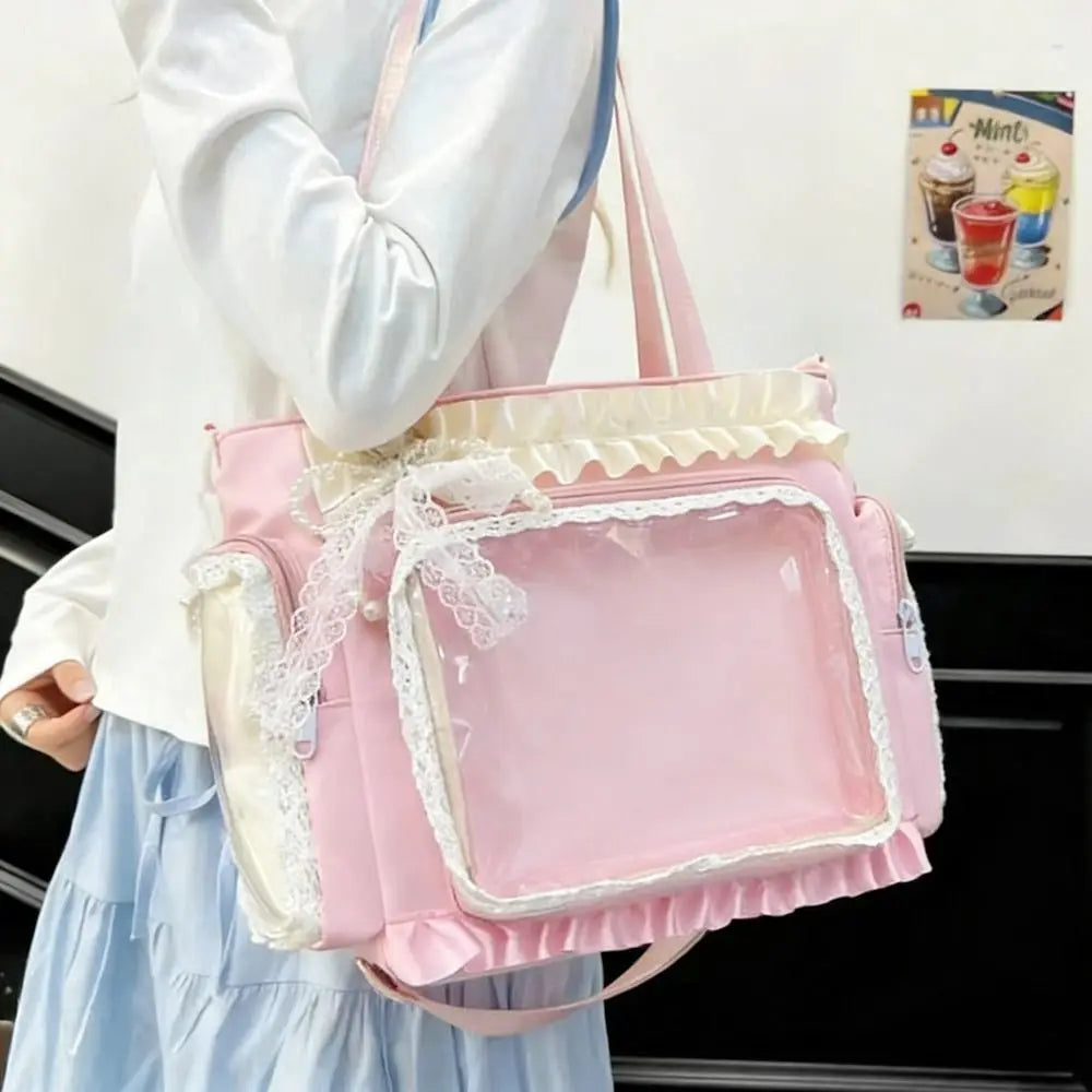 New Y2K Japanese Ita Bag Transparent Large Capacity Crossbody Bag Lolita Shoulder Bag Women